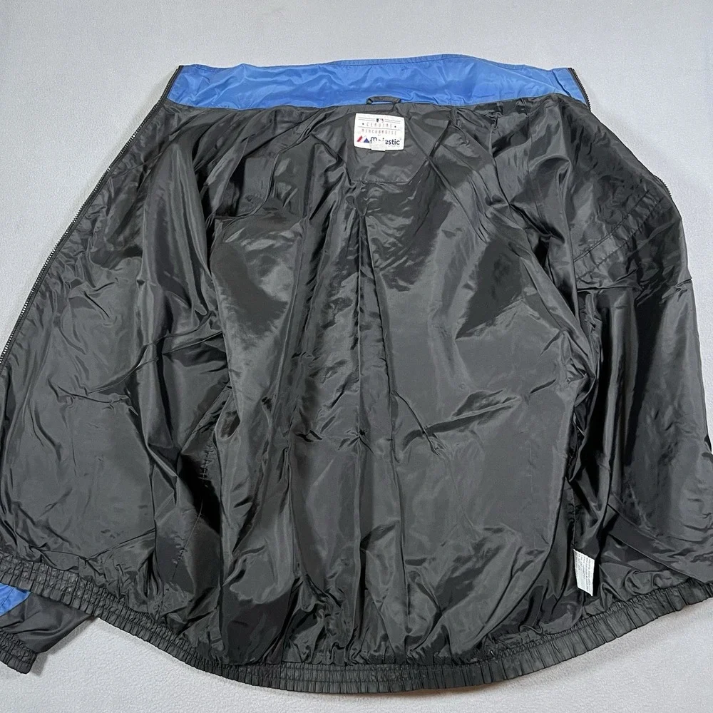 New York Mets Majestic Jacket 2XL Full‎ Zip Nylon NY Windbreaker Dugout Vintage